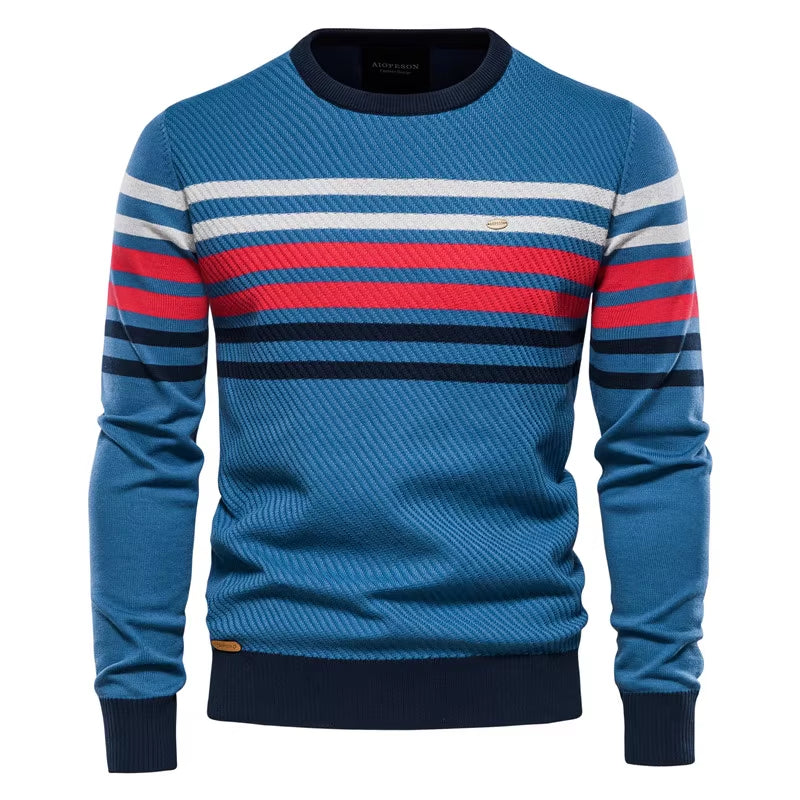 Spliced Cotton Sweater Men Casual O-Neck High Quality Pullover Knitted Sweaters Male New Winter Brand Mens Sweaters