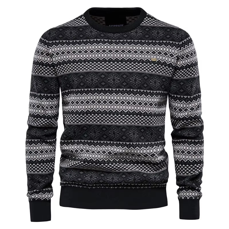 Spliced Cotton Sweater Men Casual O-Neck High Quality Pullover Knitted Sweaters Male New Winter Brand Mens Sweaters