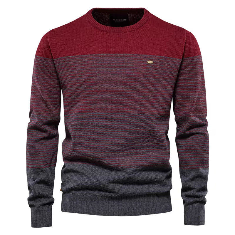 Spliced Cotton Sweater Men Casual O-Neck High Quality Pullover Knitted Sweaters Male New Winter Brand Mens Sweaters