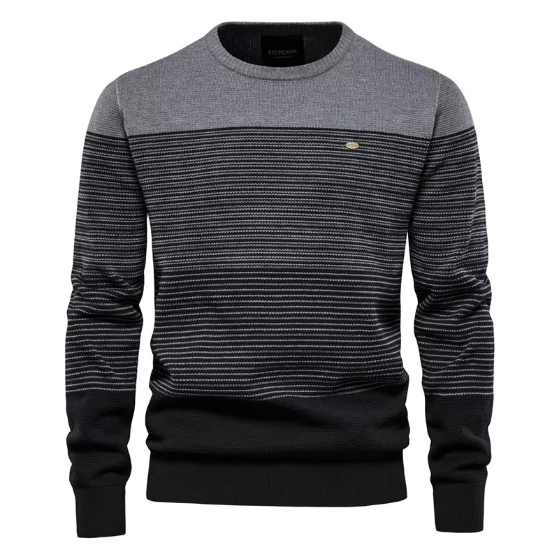 Spliced Cotton Sweater Men Casual O-Neck High Quality Pullover Knitted Sweaters Male New Winter Brand Mens Sweaters