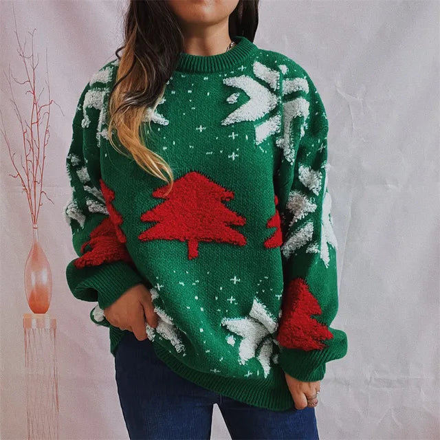 Christmas Sweater Knit Elastic Jumper