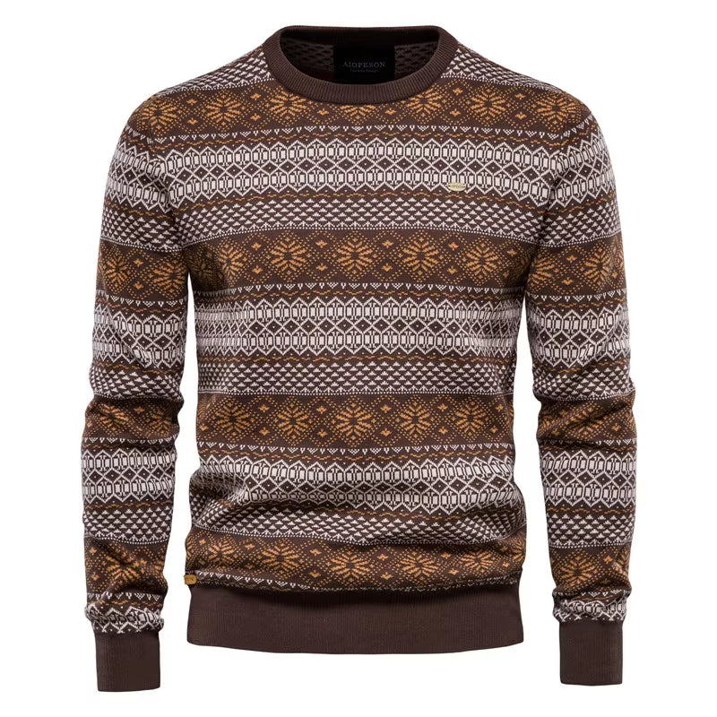 Spliced Cotton Sweater Men Casual O-Neck High Quality Pullover Knitted Sweaters Male New Winter Brand Mens Sweaters