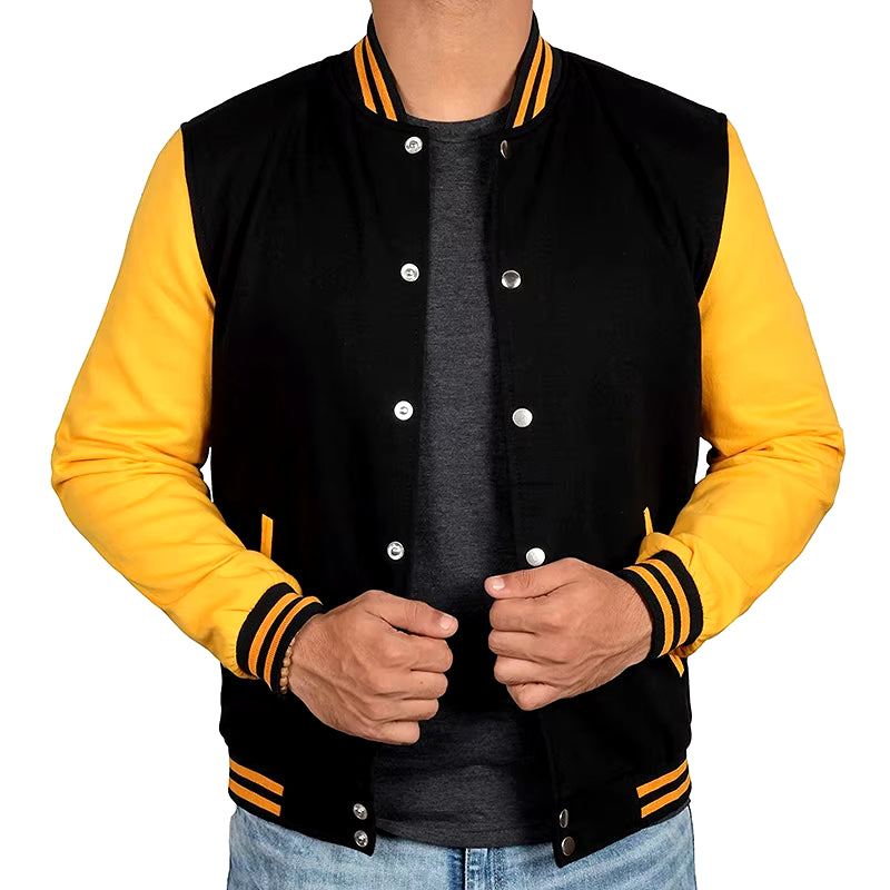 Men'S Varsity Jackets - High School Baseball Letterman Bomber Jacket Man